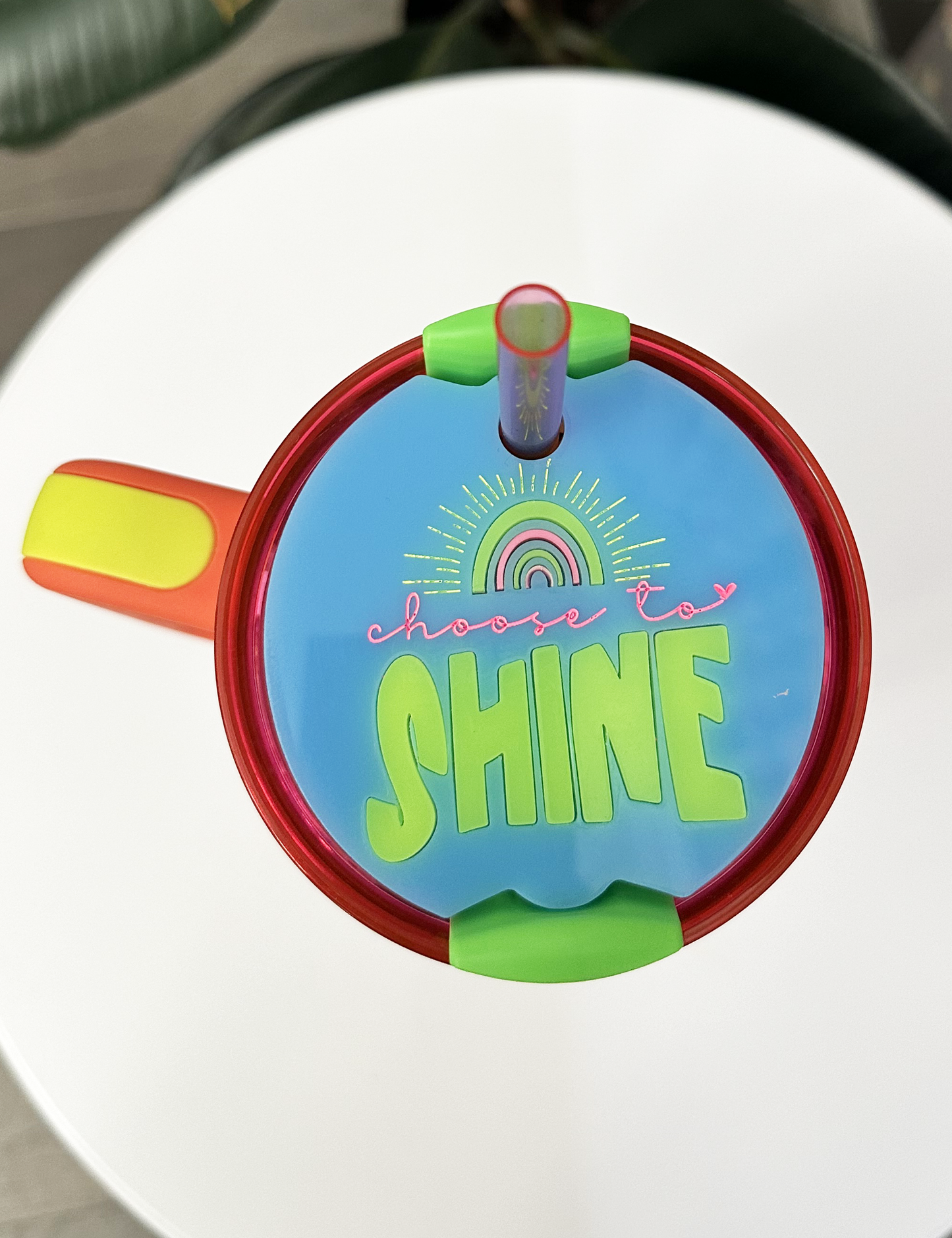 TUMBLER TOPPER - POSITIVITY - CHOOSE TO SHINE - FULL LID