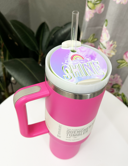 TUMBLER TOPPER - POSITIVITY - CHOOSE TO SHINE - FULL LID 2