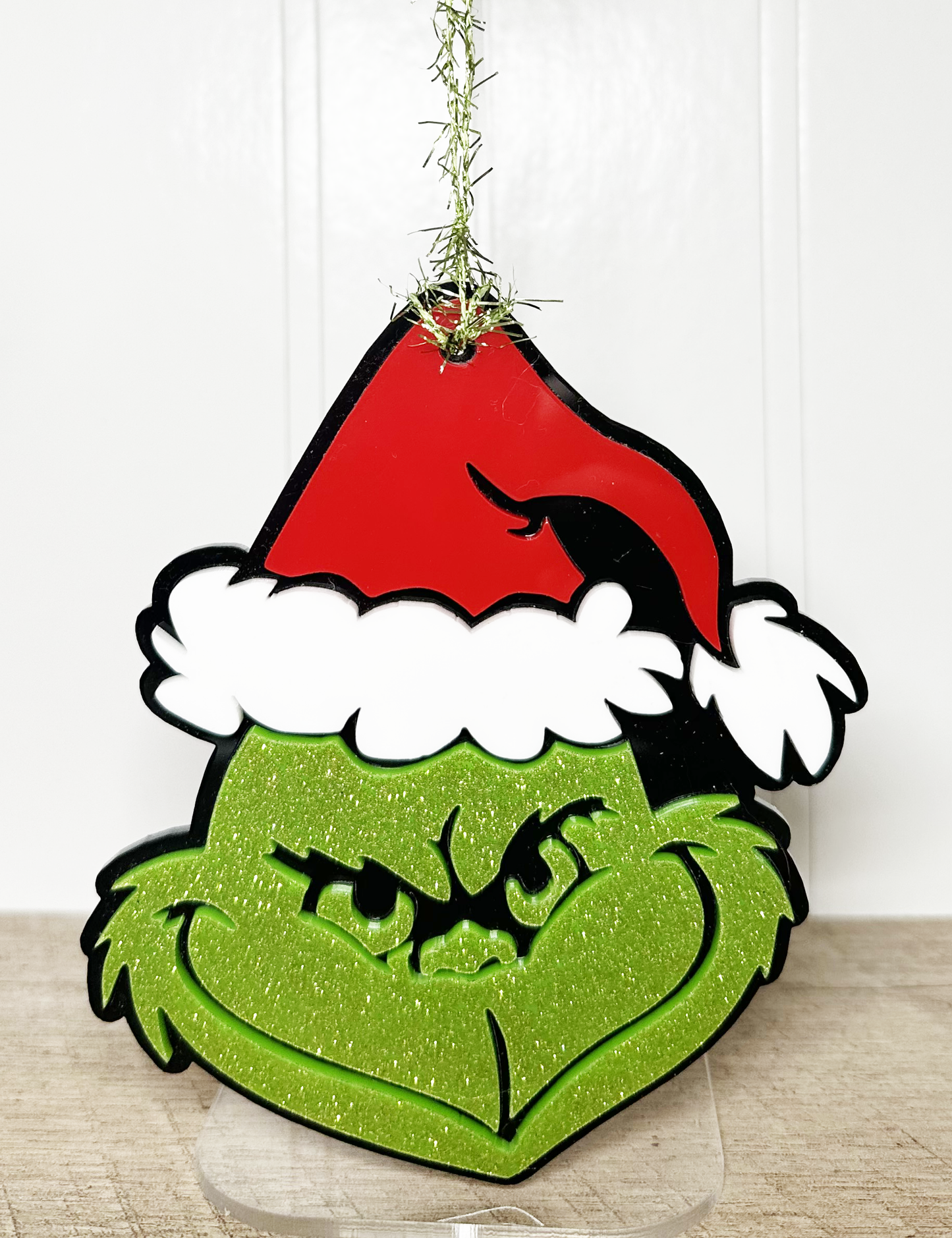 LG GRINCH CHRISTMAS ORNAMENT-CUSTOMIZE WITH YEAR OR NAME