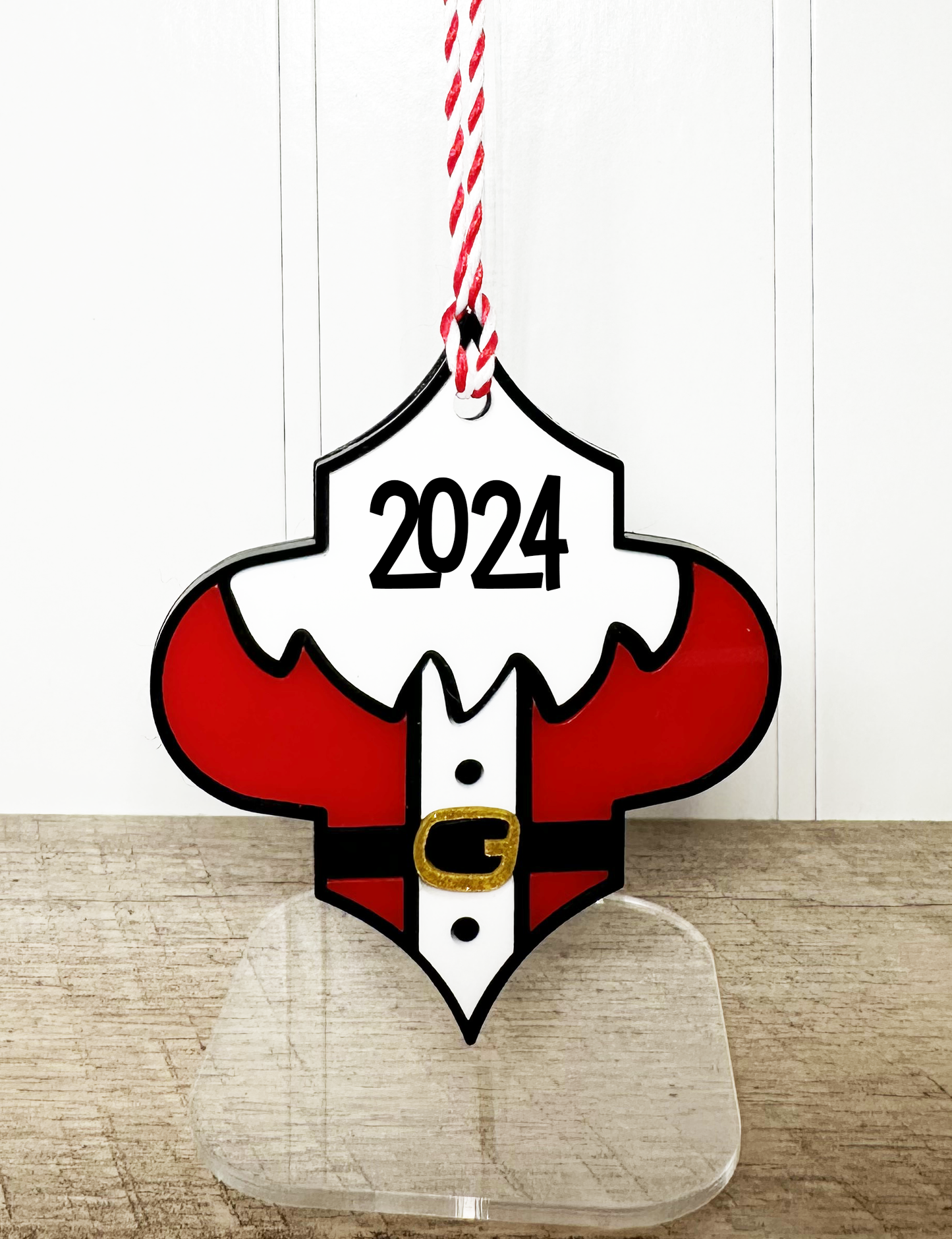 SANTA SUIT CHRISTMAS ORNAMENT-CUSTOMIZE WITH YEAR OR NAME