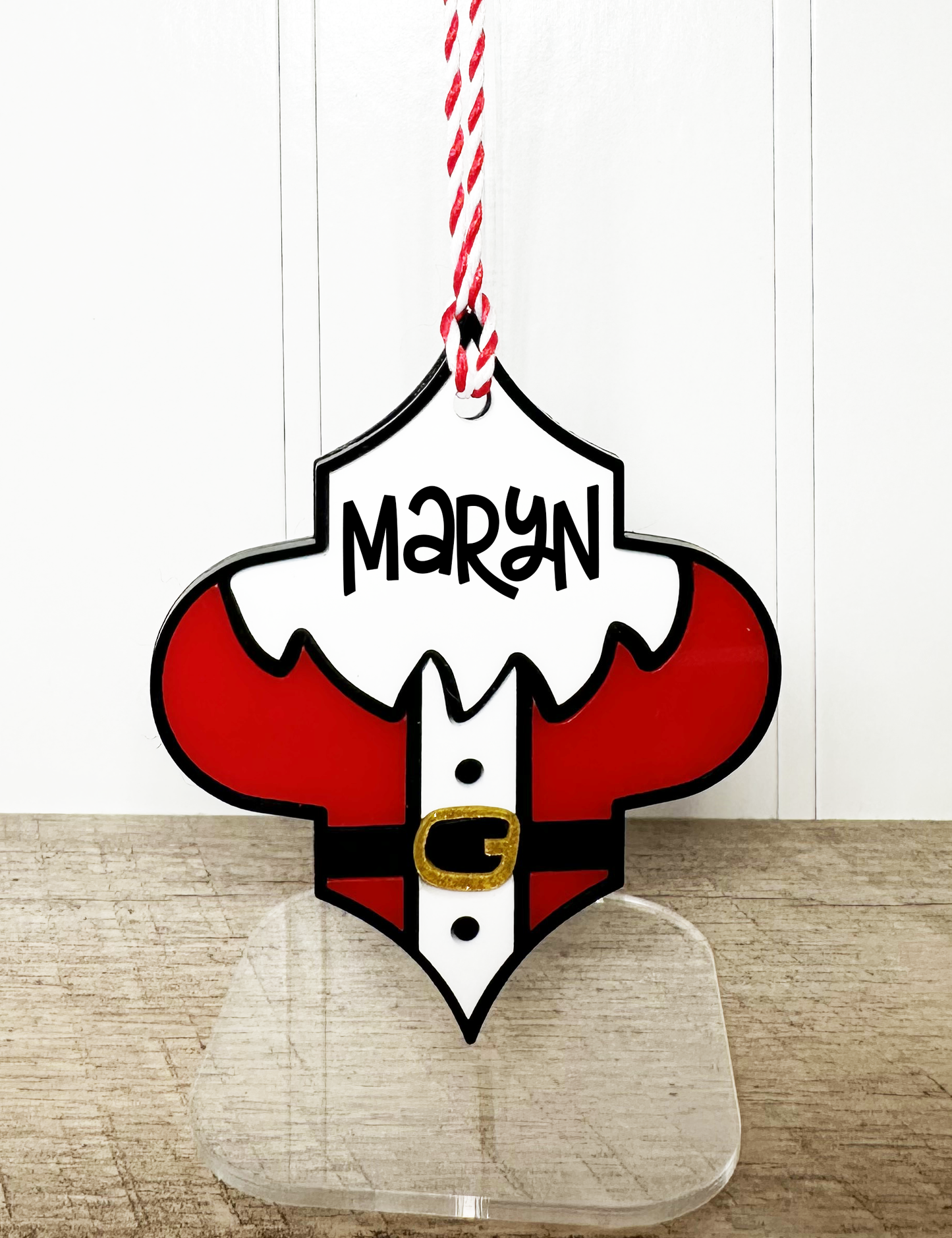 SANTA SUIT CHRISTMAS ORNAMENT-CUSTOMIZE WITH YEAR OR NAME