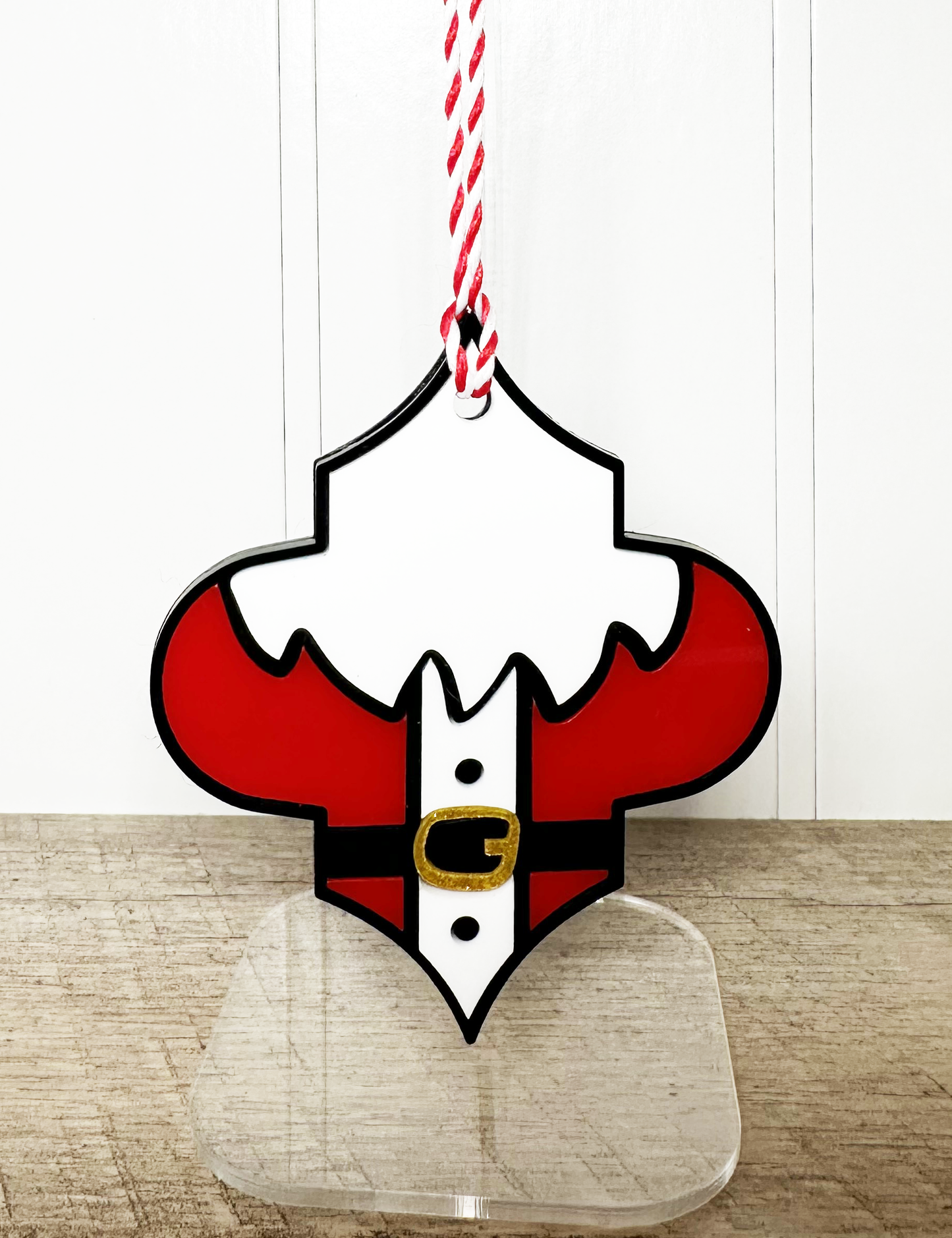 SANTA SUIT CHRISTMAS ORNAMENT-CUSTOMIZE WITH YEAR OR NAME