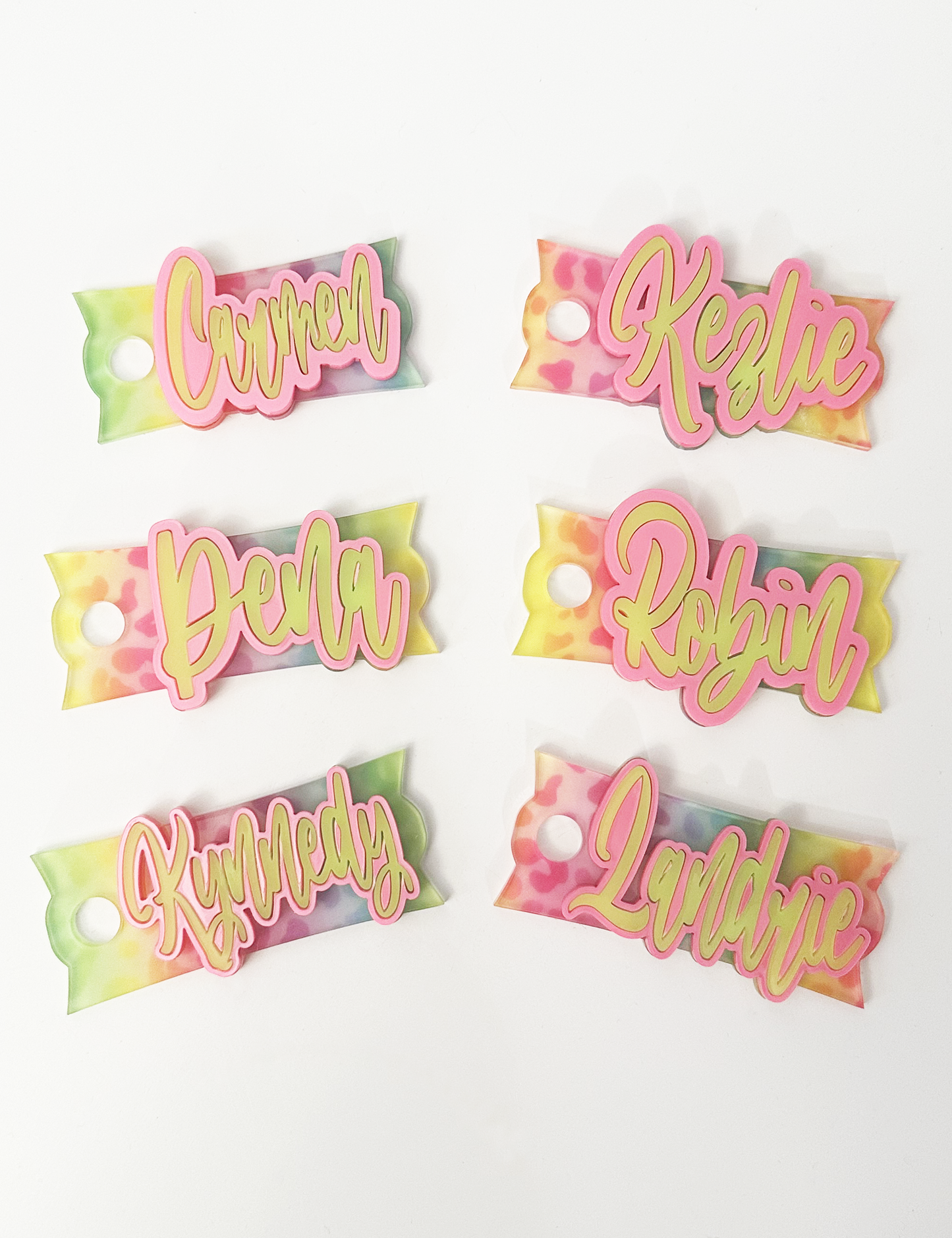 CUSTOM TUMBLER TOPPER TAG - NEON NAME TAG#1