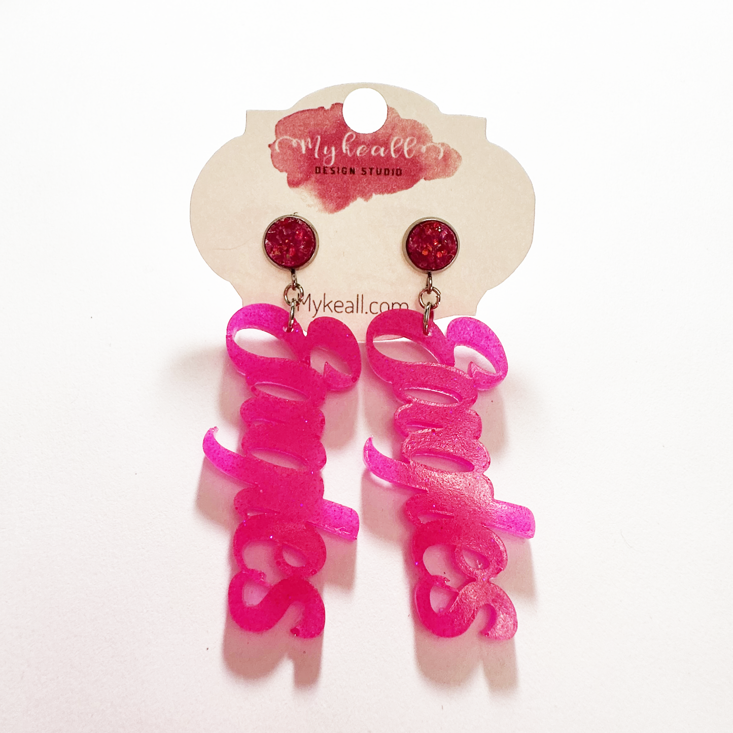 Argyle Eagles Earrings-PINK-16