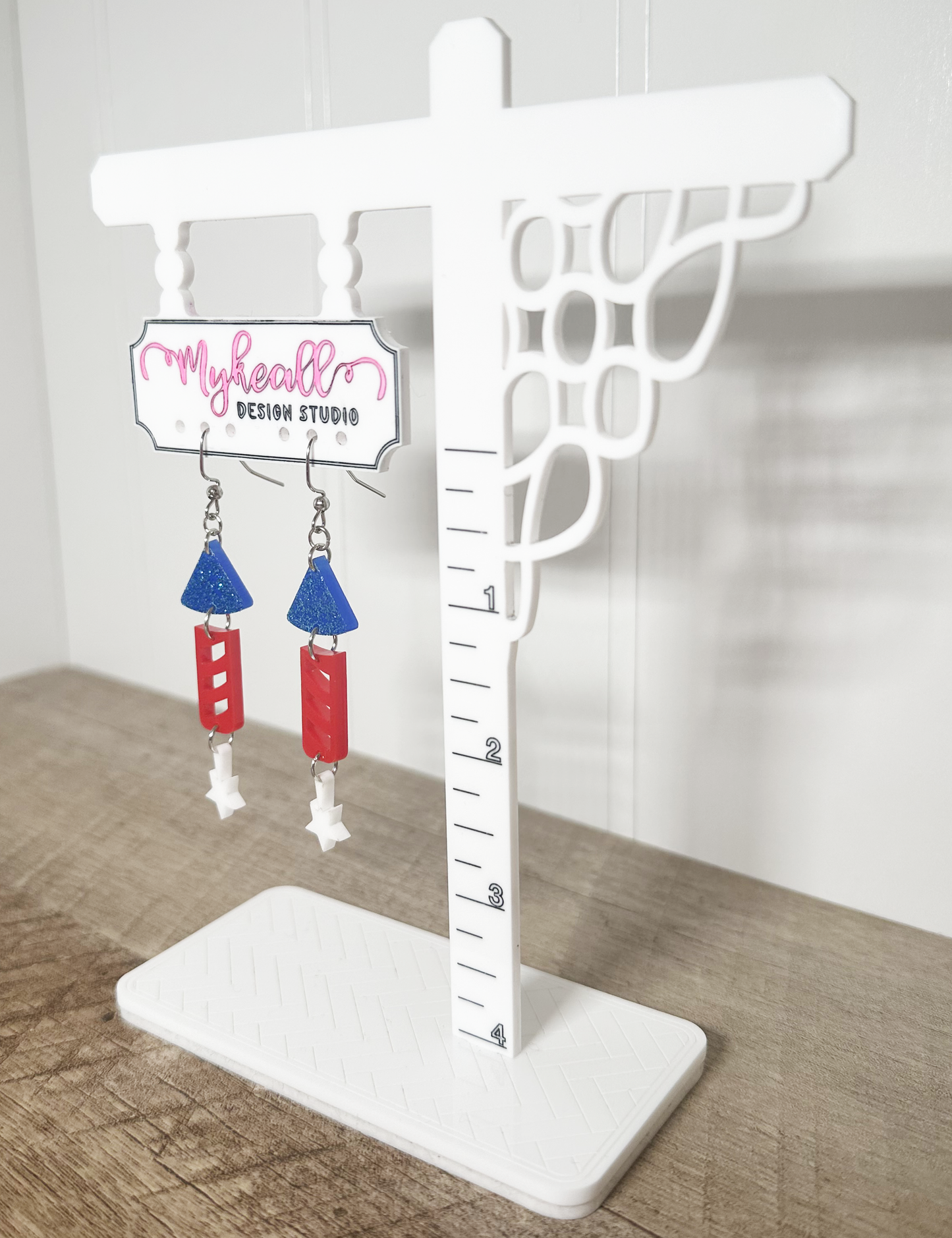 FOURTH OF JULY FIRECRACKER DANGLE EARRINGS