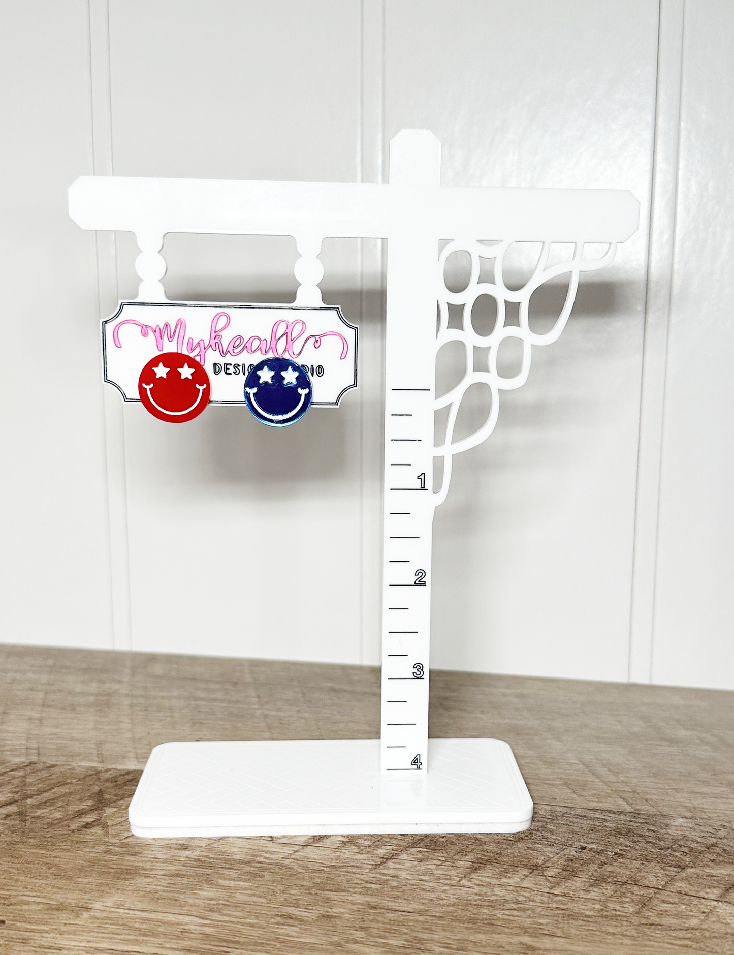 FOURTH OF JULY - SMILEY STARS EARRINGS-RED & BLUE