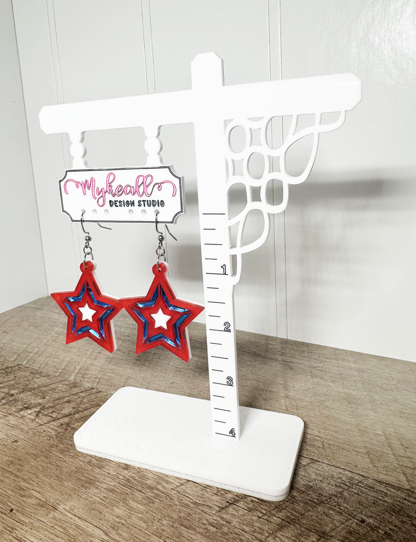 FOURTH OF JULY STARS EARRINGS - DANGLES