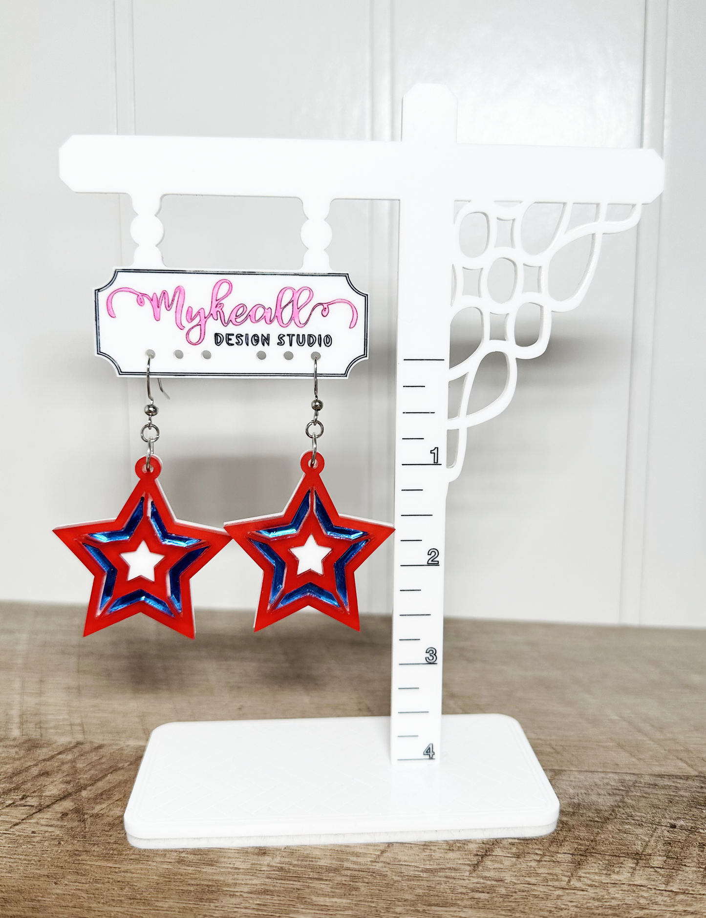 FOURTH OF JULY STARS EARRINGS - DANGLES