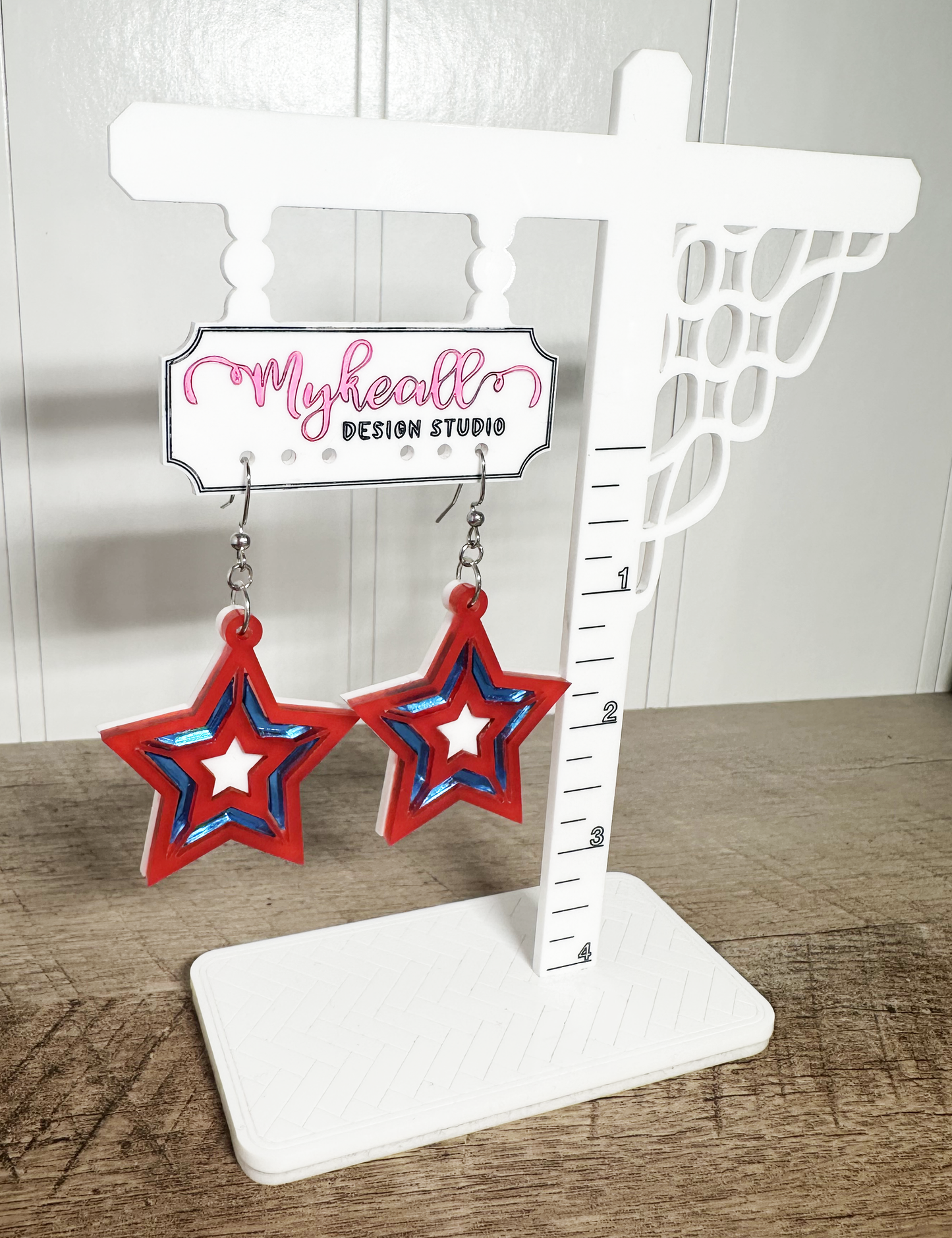 FOURTH OF JULY STARS EARRINGS - DANGLES