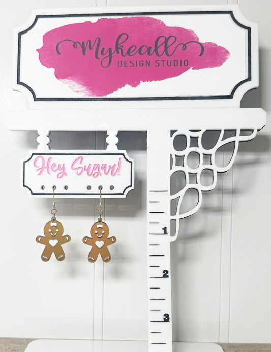 Gingerbread Heart Dangle Earrings