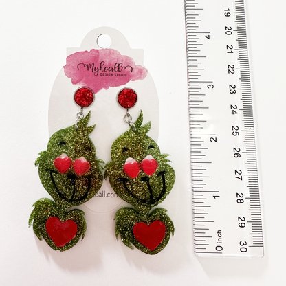 Christmas Earrings - Happy Grinch