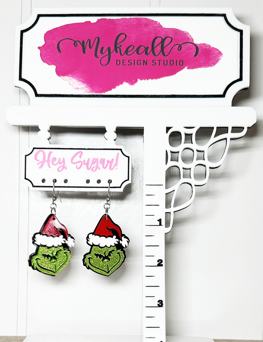 Christmas Grinch Dangle Earrings