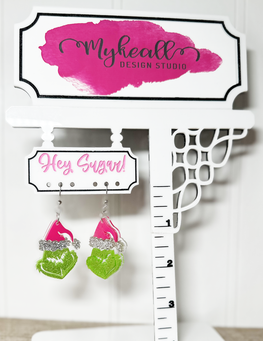 Christmas Grinch Dangle Earrings-3