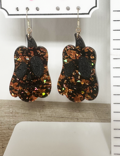 Halloween JACK-O-LANTERN Dangle Earrings-7