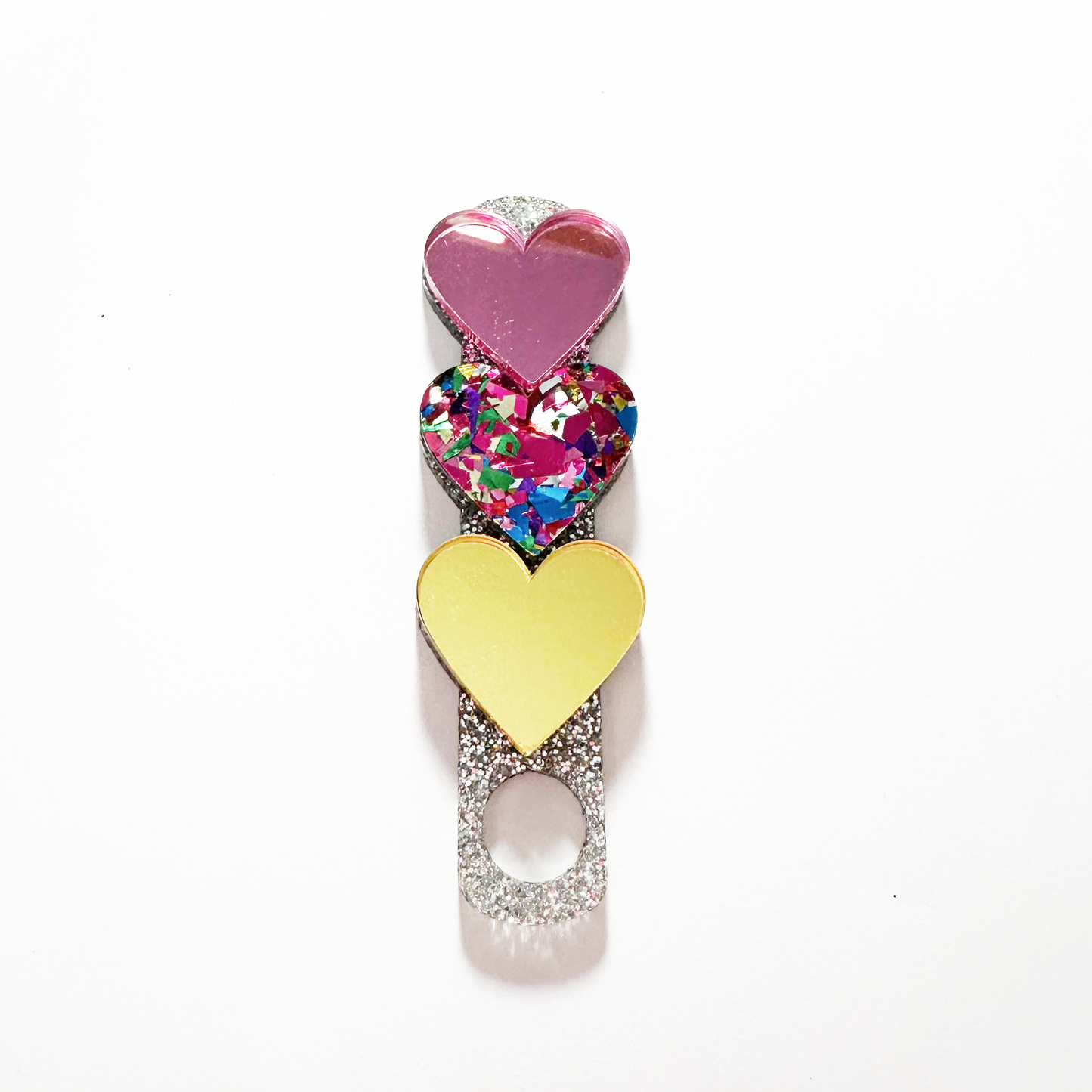 TUMBLER TOPPER TAG - TRIPLE HEARTS