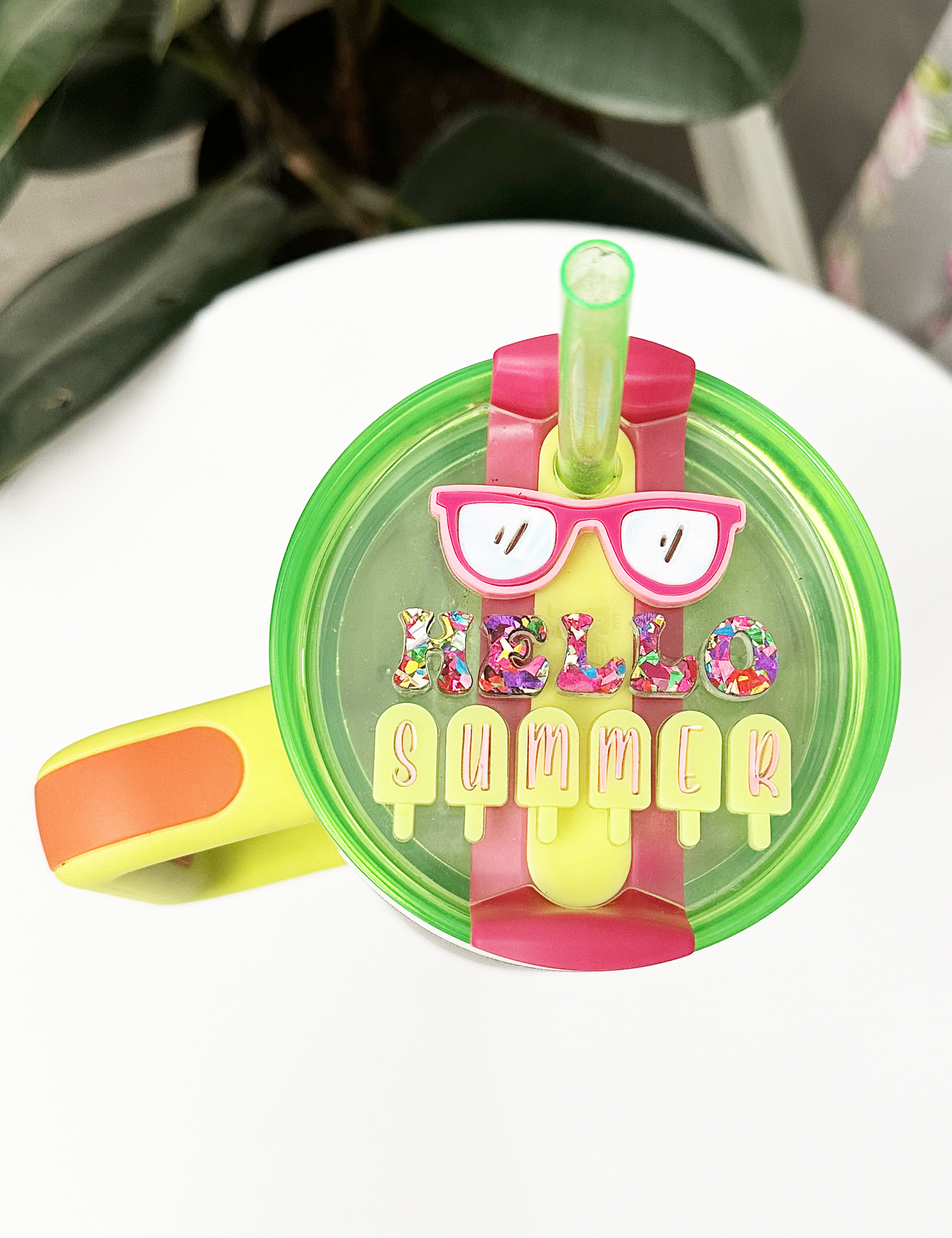 TUMBLER TOPPER - HELLO SUMMER POPSICLES- FULL LID