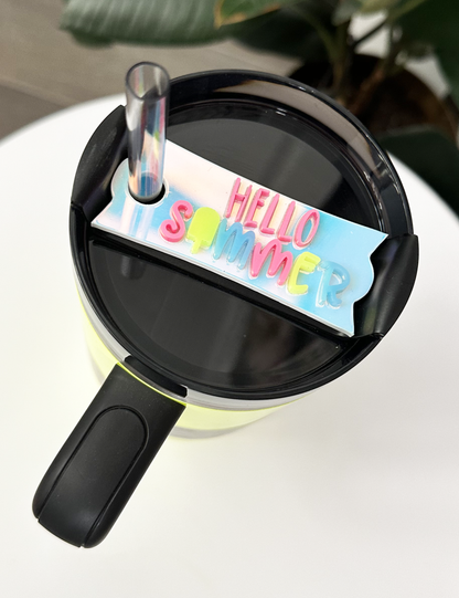 TUMBLER TOPPER - TAG - HELLO SUMMER