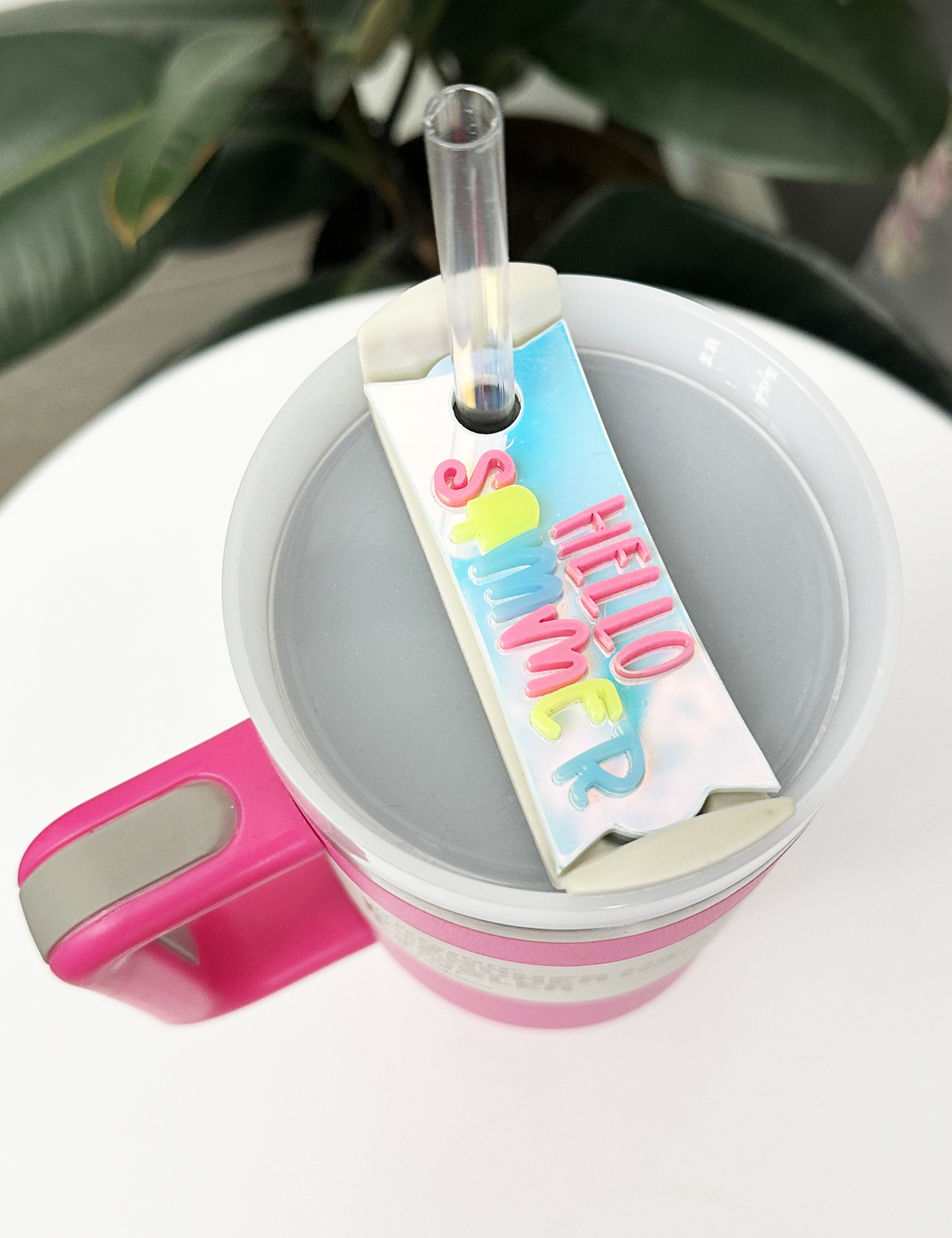 TUMBLER TOPPER - TAG - HELLO SUMMER