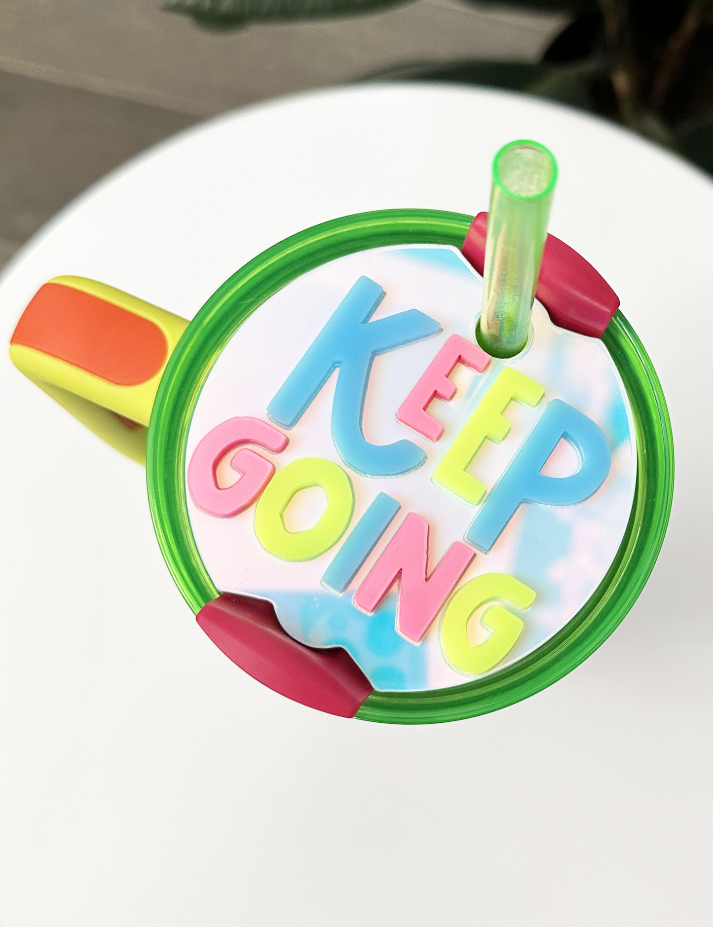 TUMBLER TOPPER - POSITIVITY - KEEP GOING - FULL LID