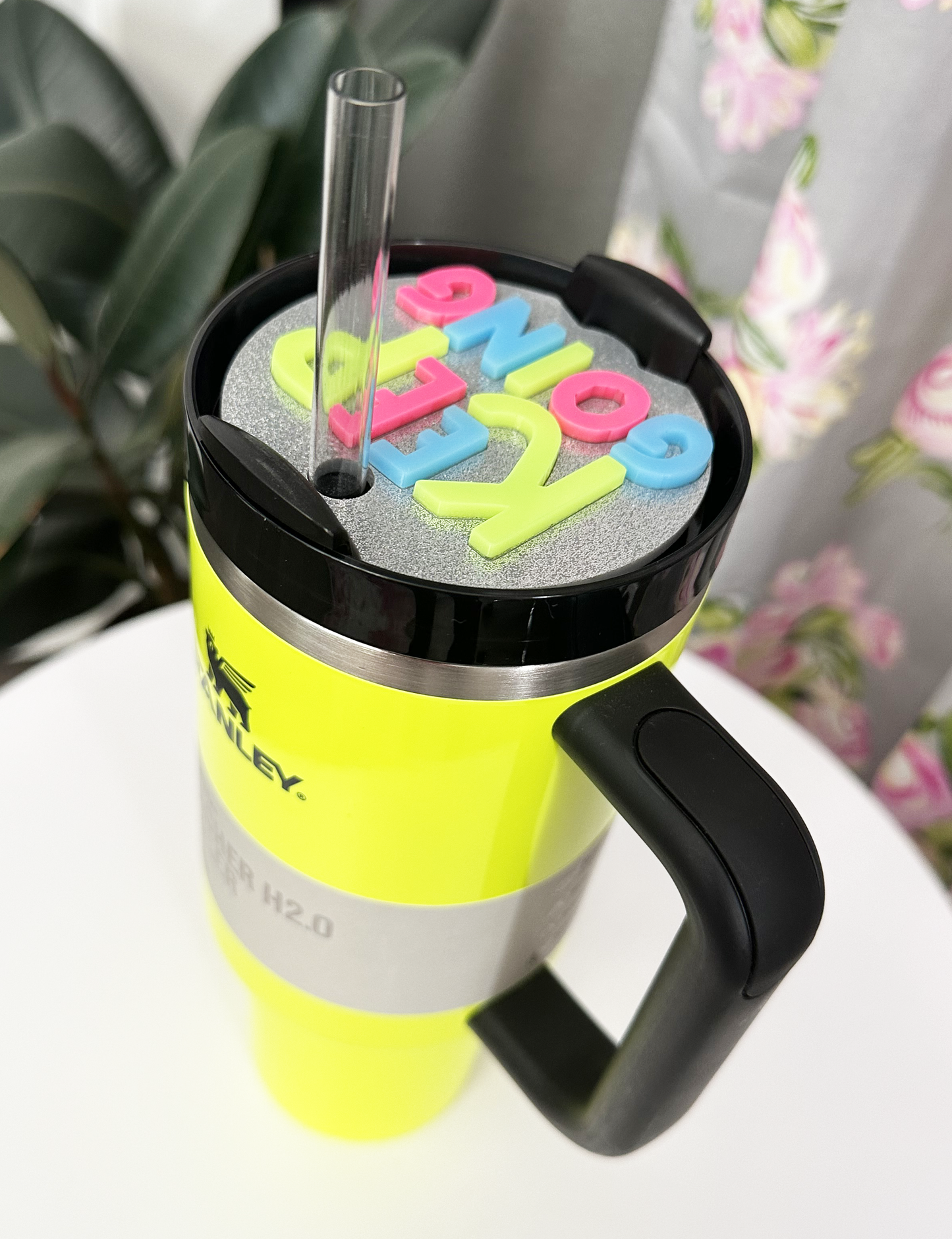 TUMBLER TOPPER - POSITIVITY - KEEP GOING GLITTER - FULL LID