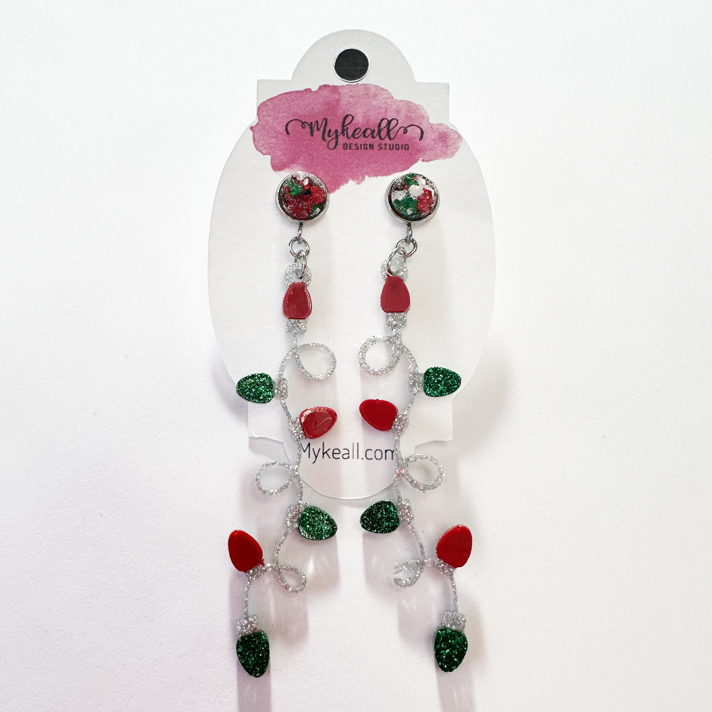 Christmas Earrings - Ornament String Lights - 1