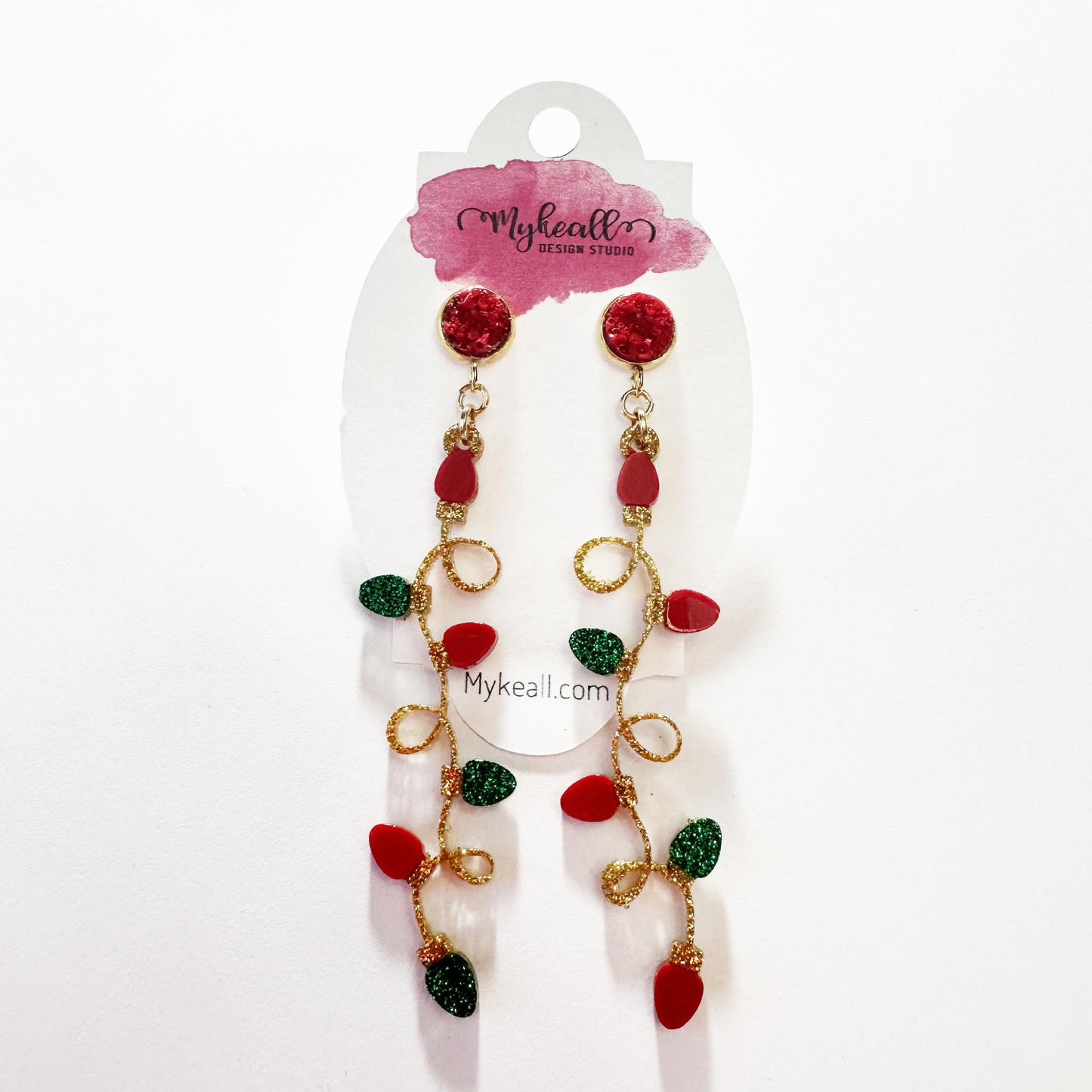 Christmas Earrings - Ornament String Lights - 1