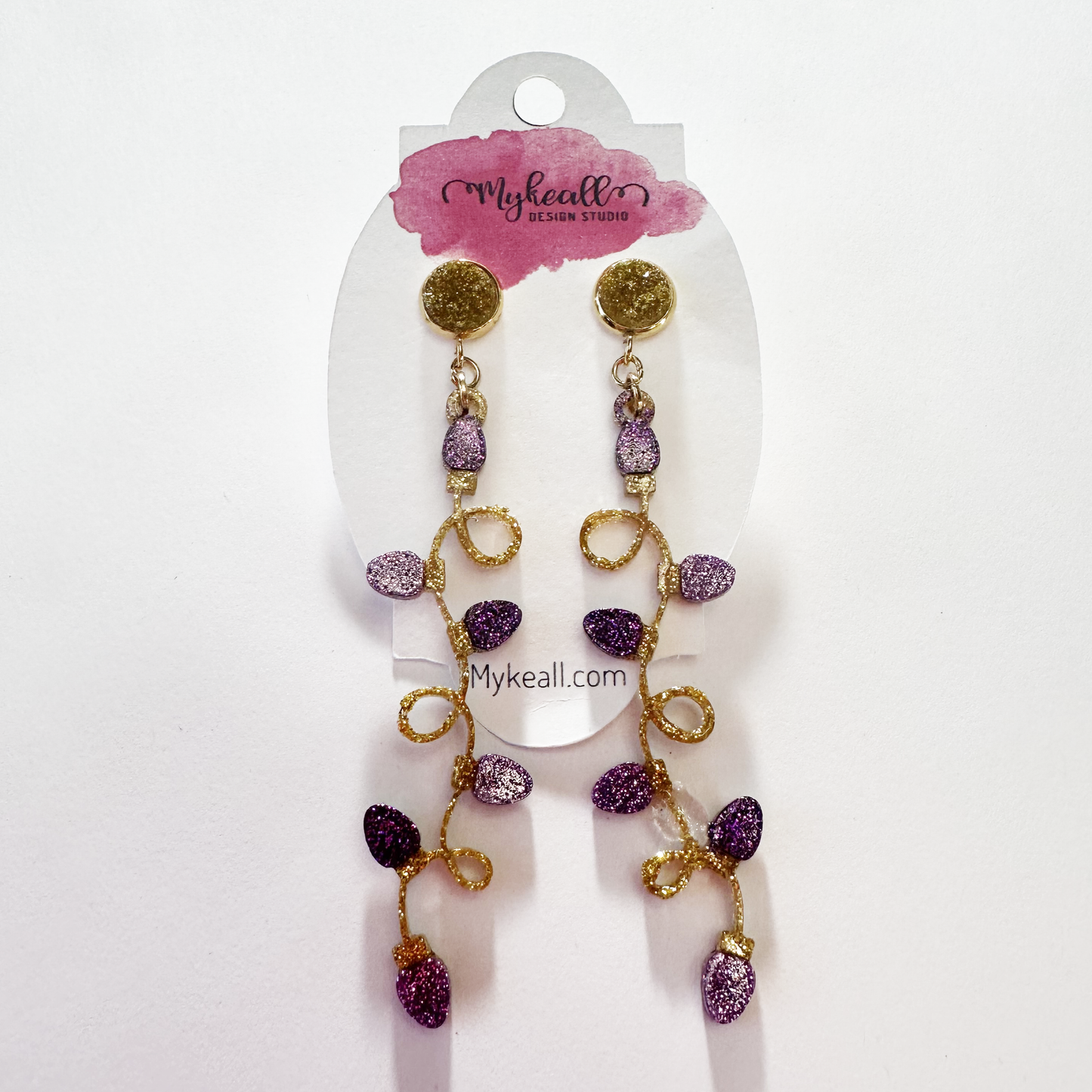 Christmas Earrings - Ornament String Lights - 1