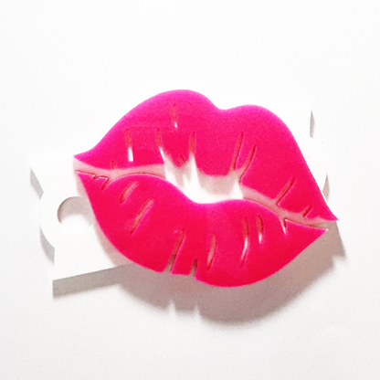 TUMBLER TOPPER TAG - LIPS-HOT PINK