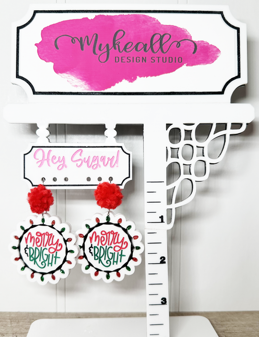 Merry & Bright Lights Pom Pom Dangle Earrings