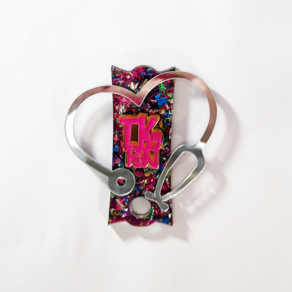 CUSTOM TUMBLER TOPPER TAG - NURSE LOVE WITH INITIALS