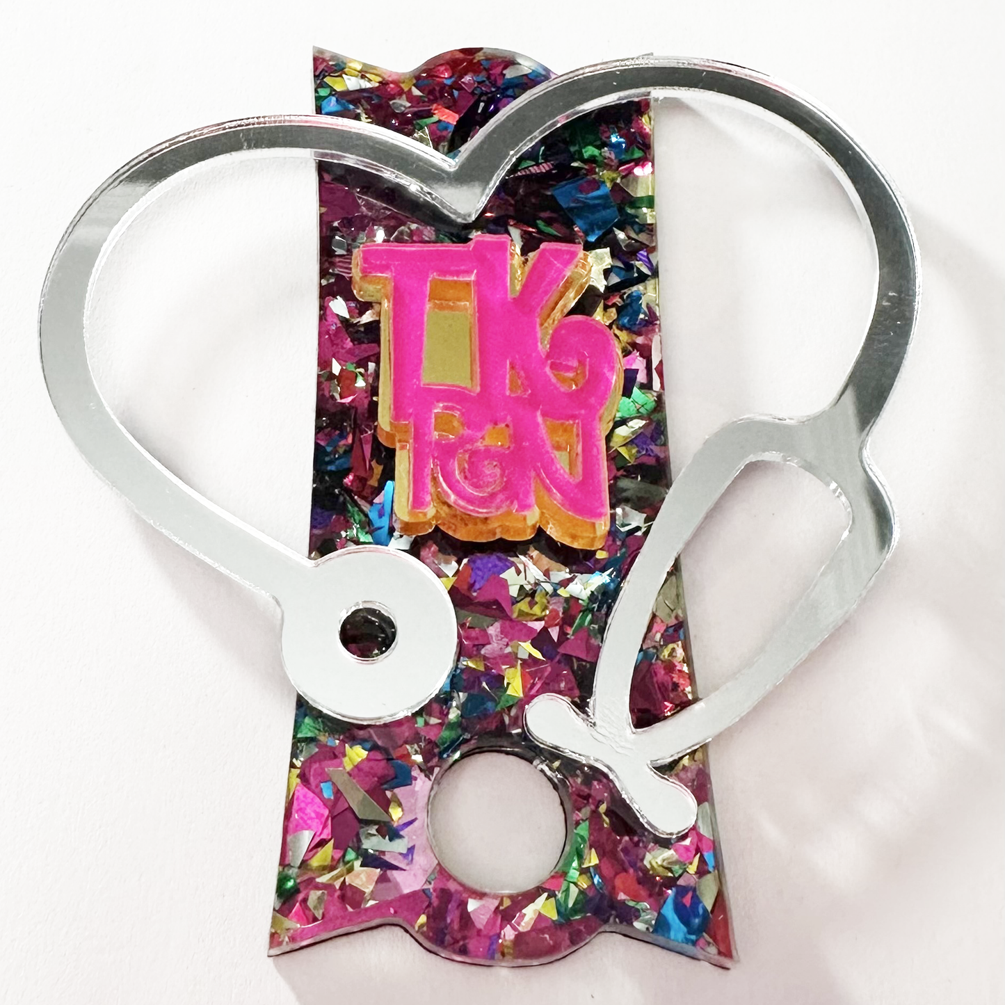 CUSTOM TUMBLER TOPPER TAG - NURSE LOVE WITH INITIALS