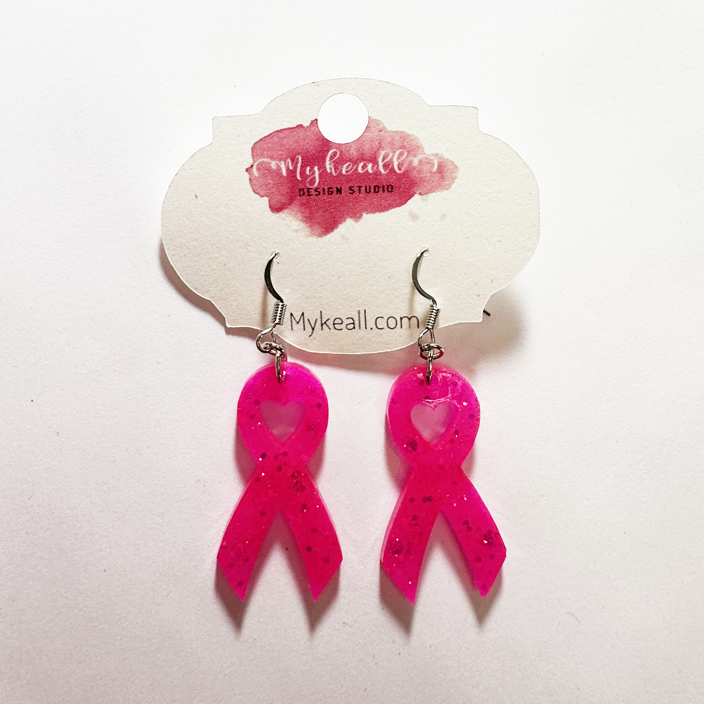 Breast Cancer Awareness Ribbon Earrings