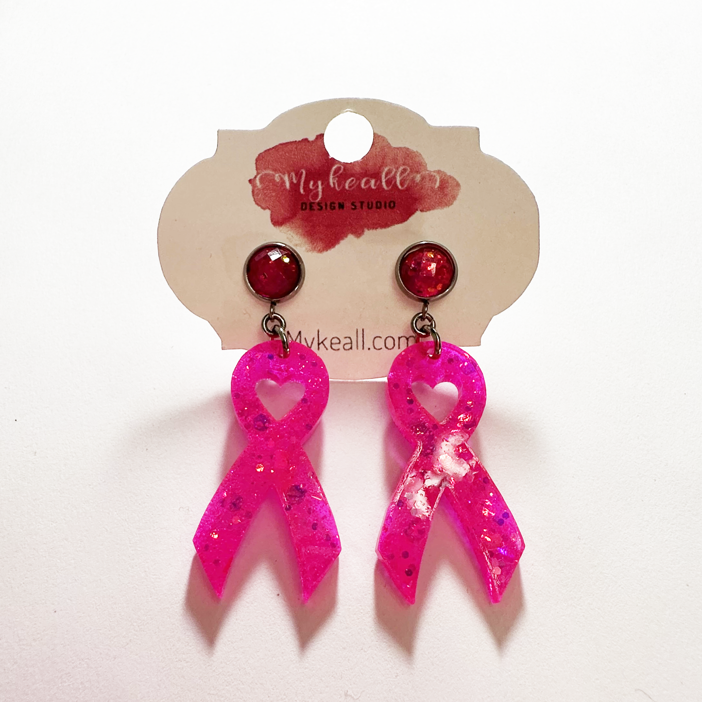 Breast Cancer Awareness Ribbon Earrings