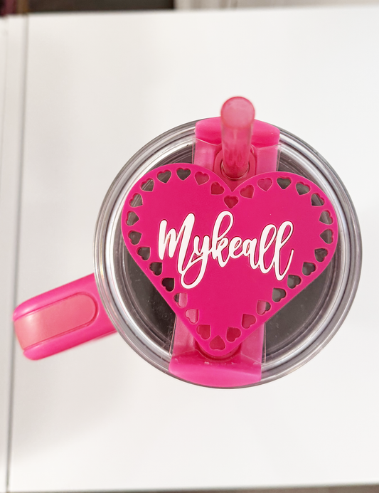 STANLEY TUMBLER TOPPER - SCALLOPED HEART TAG