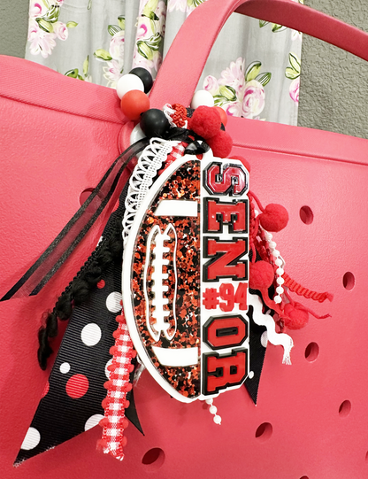 FOOTBALL/SENIOR BAG TAG WITH TEAM #