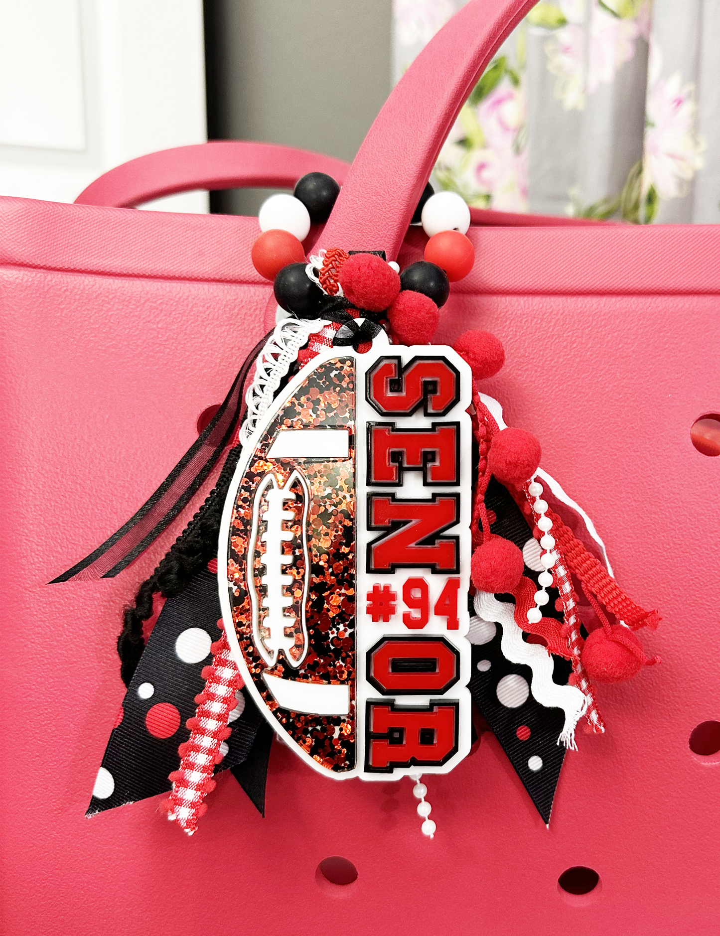 FOOTBALL/SENIOR BAG TAG WITH TEAM #