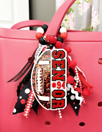 FOOTBALL/SENIOR BAG TAG WITH TEAM #