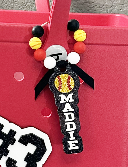 CUSTOM PLAYER NAME BAG TAG/KEY FOB/ZIPPER PULL