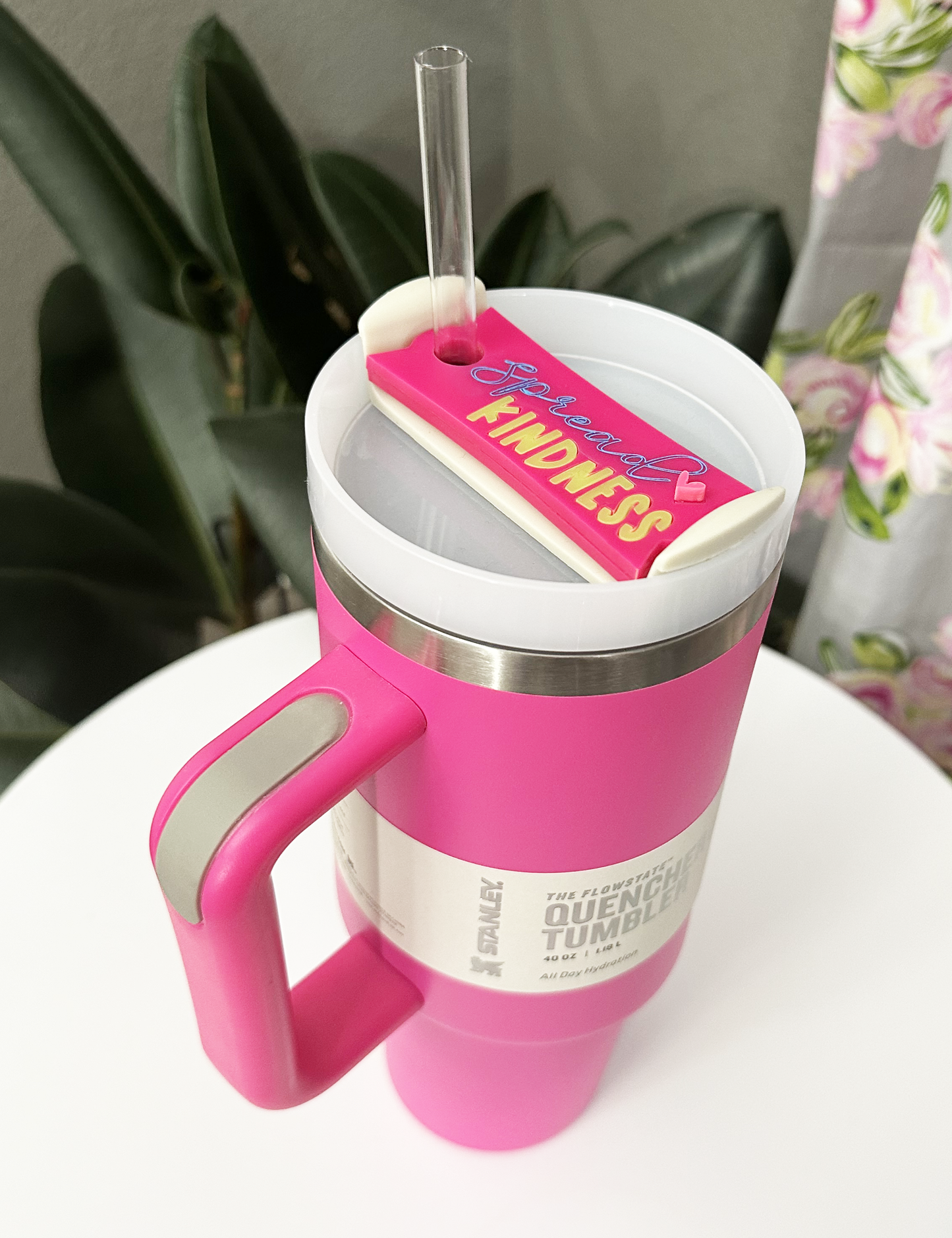 TUMBLER TOPPER - POSITIVITY - SPREAD KINDNESS PINK