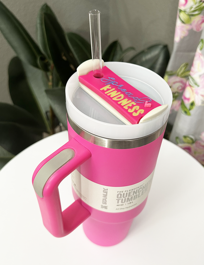 TUMBLER TOPPER - POSITIVITY - SPREAD KINDNESS PINK