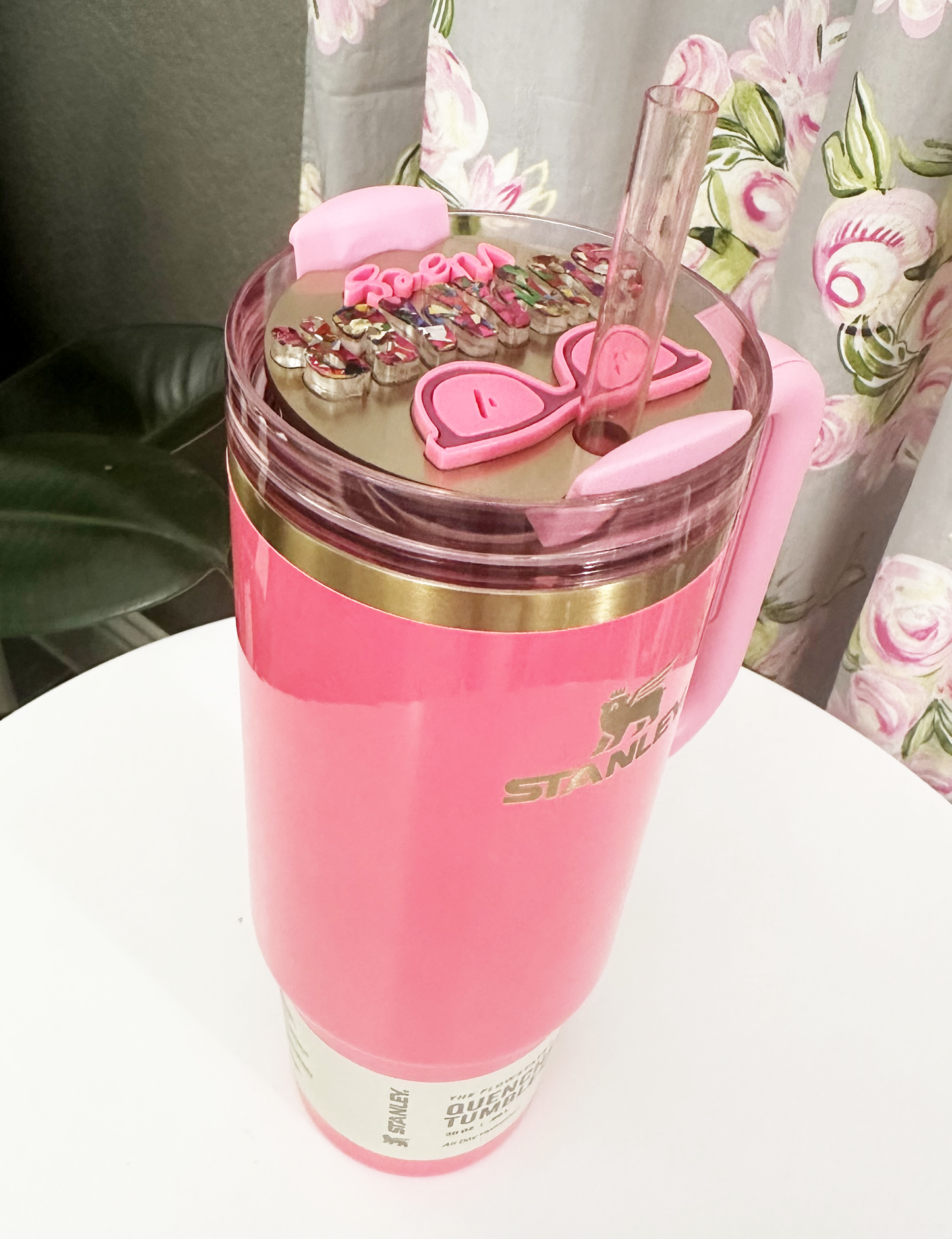 TUMBLER TOPPER - SUMMER VIBES GOLD - FULL LID