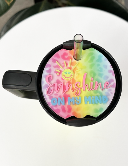 TUMBLER TOPPER - SUNSHINE ON MY MIND - FULL LID