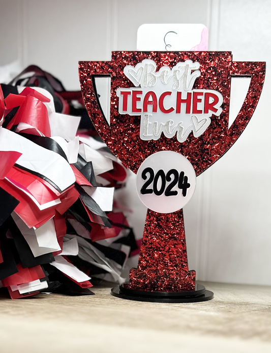 2024 TEACHER APPRECIATION TROPHY Gift Card Holder, Teacher Gift, Personalized