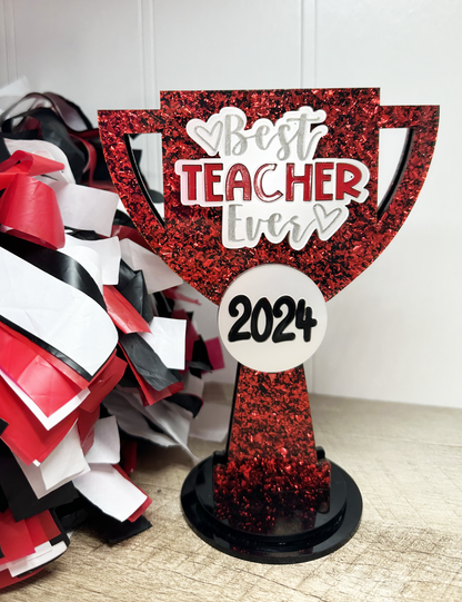 2024 TEACHER APPRECIATION TROPHY Gift Card Holder, Teacher Gift, Personalized