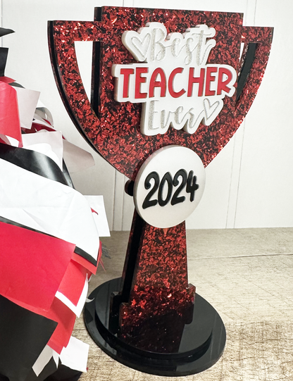 2024 TEACHER APPRECIATION TROPHY Gift Card Holder, Teacher Gift, Personalized