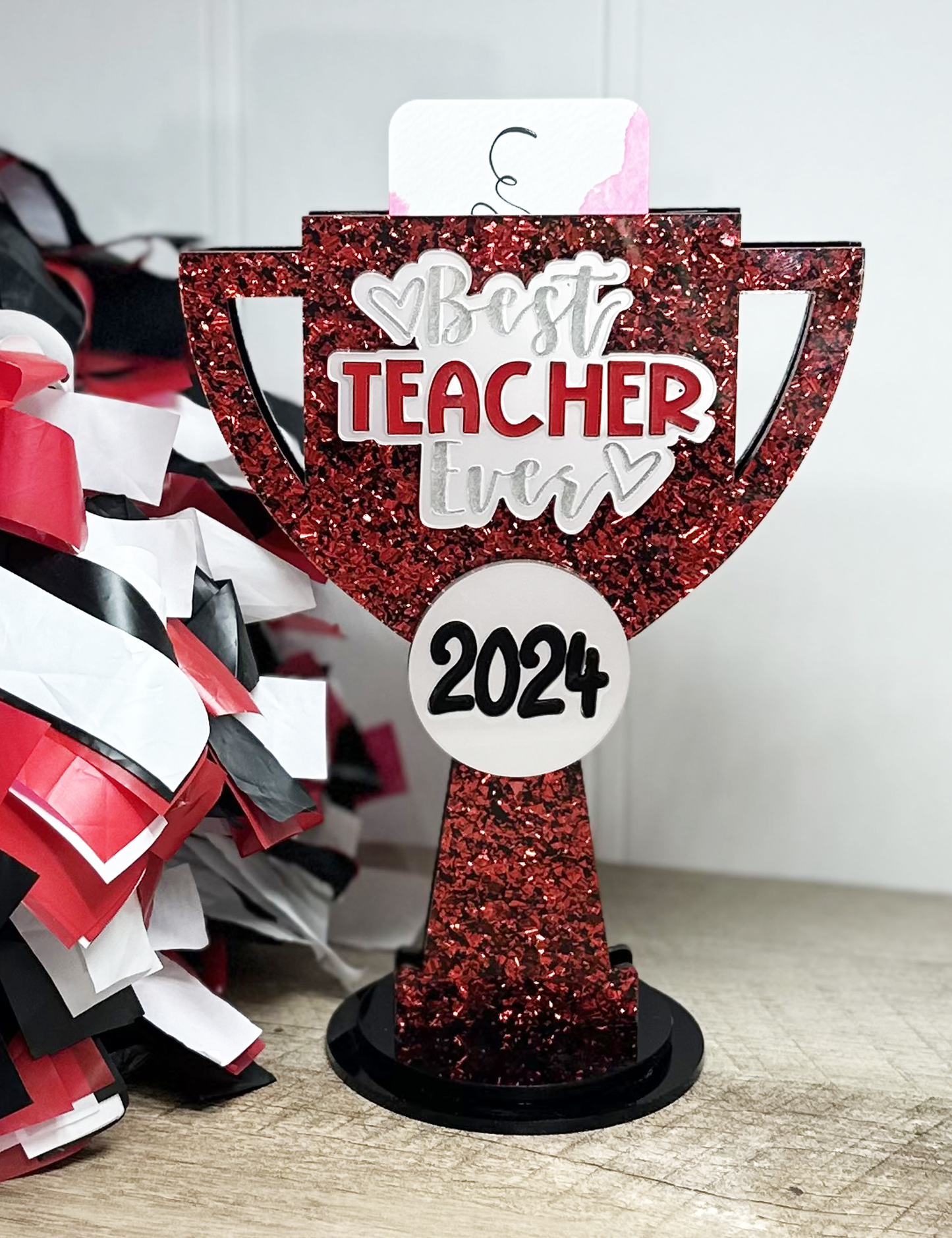 2024 TEACHER APPRECIATION TROPHY Gift Card Holder, Teacher Gift, Personalized