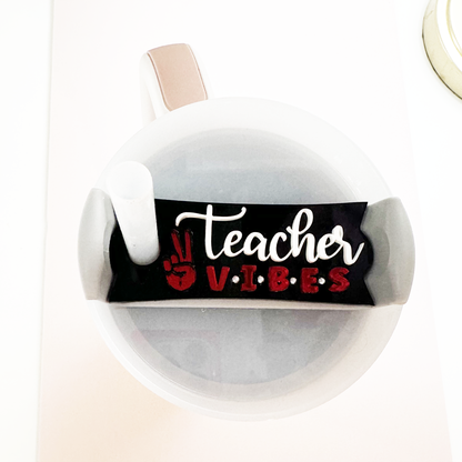 TUMBLER TOPPER TAG - PEACE TEACHER VIBES