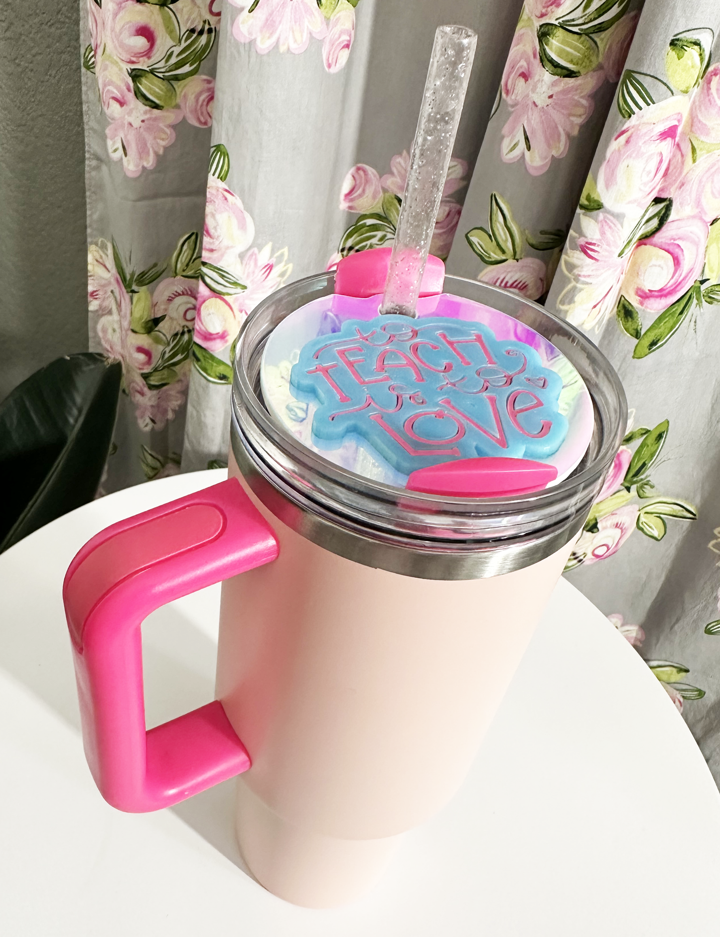 TUMBLER TOPPER - FULL LID - TO TEACH IS TO LOVE - HOLOGRAPHIC