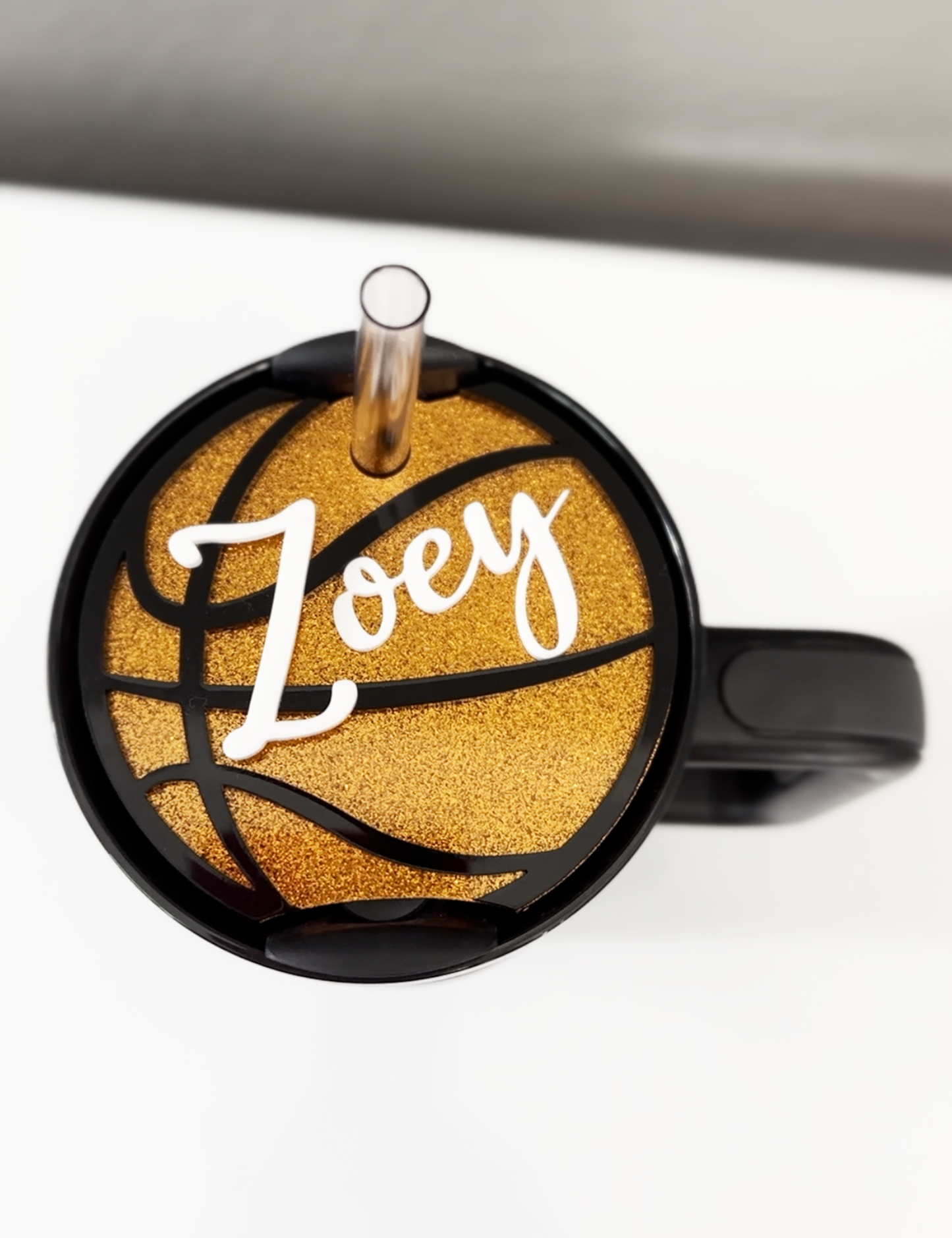 CUSTOM TUMBLER TOPPER - FULL LID - BASKETBALL - TRIPLE LAYER