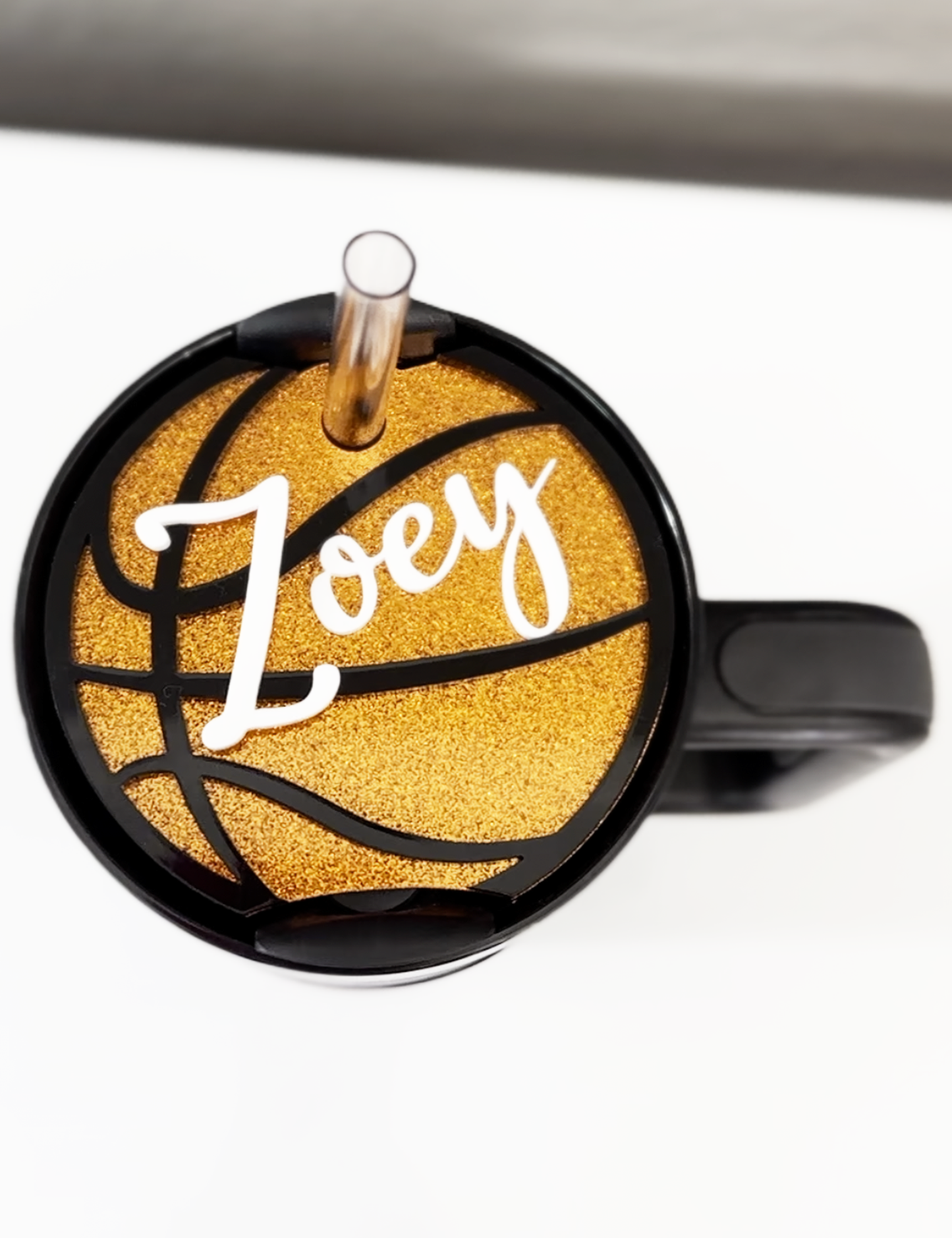 CUSTOM TUMBLER TOPPER - FULL LID - BASKETBALL - TRIPLE LAYER